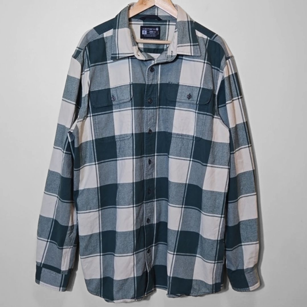 Carhartt Men’s Loose Fit Heavyweight Plaid Flannel Shirt XL Tall Long Sleeve‎